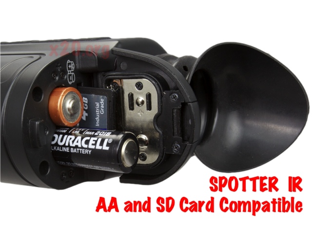 sd card slot and AA batteries for spotting scope