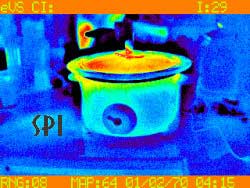 A thermal image of a crockpot