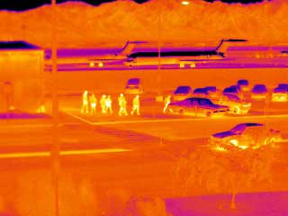T14-X thermal scope image of parking lot