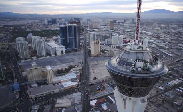 Las Vegas from the air in a UAV with M1-D infrared camera