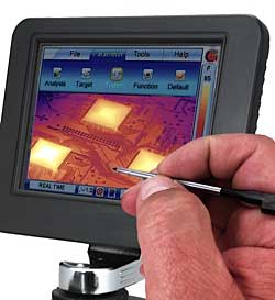 The touchscreen of the IR-996 Radiometric Infrared Camera
