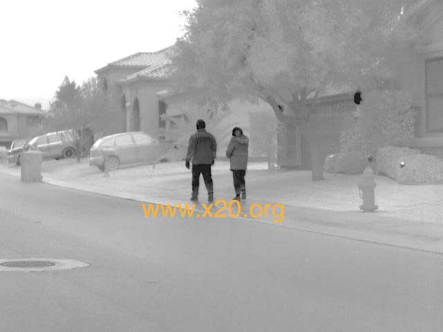People walking as seen through the M1-D infrared camera