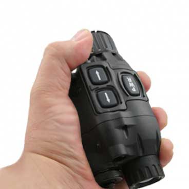 The HTMI infrared scope fits in the palm of your hand