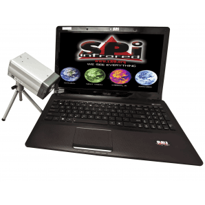 The IR D-15 Infrared Camera shown with laptop interface