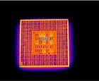A thermal image of a microchip taken with the RAZ-IR Infrared Camera
