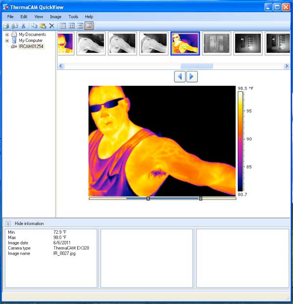 Screenshot of the FLIR Quickview software