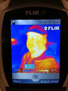 Iron color thermal image from the FLIR I7 infrared camera
