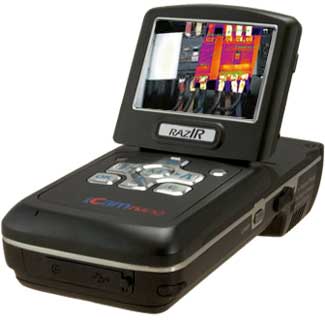 RAZ-IR NANO HT industrial thermal camera with screen up