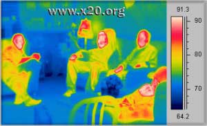 Thermal imaging cameras measure the heat emanating of people