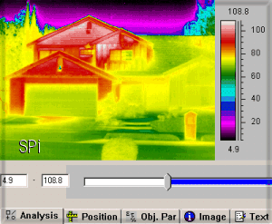 An infrared home inspection showing a well-insulated house.