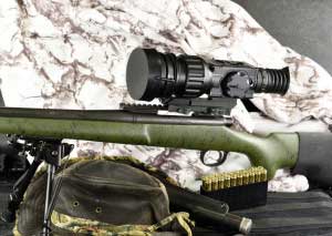 x35 FLIR rifle scope mounted on a hunting rifle