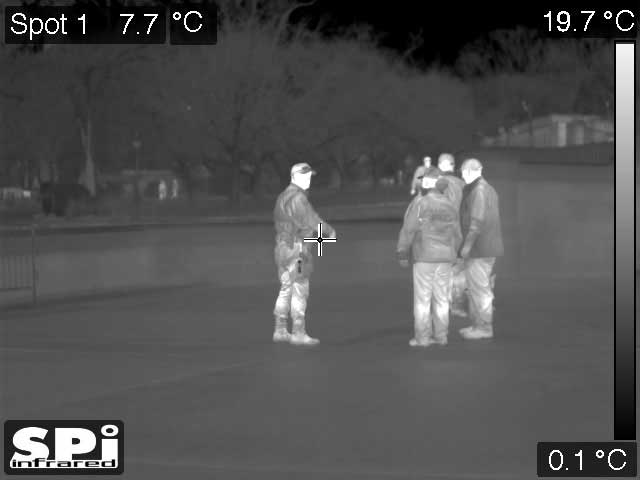 Thermal surveillance footage of a police sting