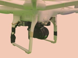 Gyro Stabilized FLIR thermal Camera mounted on DJI Phantom drone