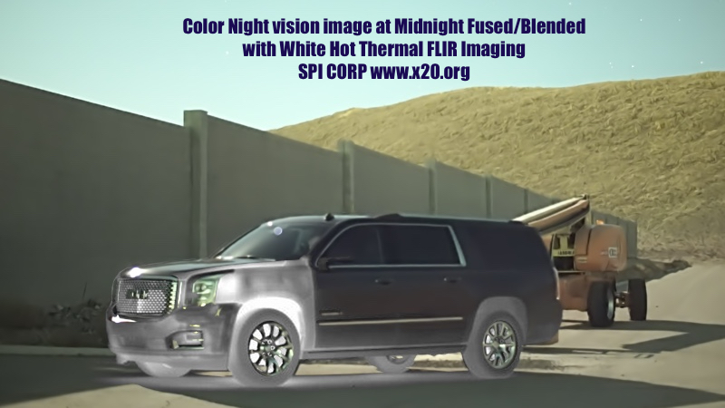 Color Low Light Night Vision Midnight Image Fused with thermal infrared FLIR Image