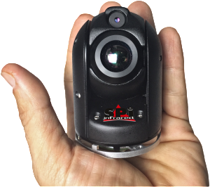 Drone gimbal gyro stabilized with thermal and visual camera handheld
