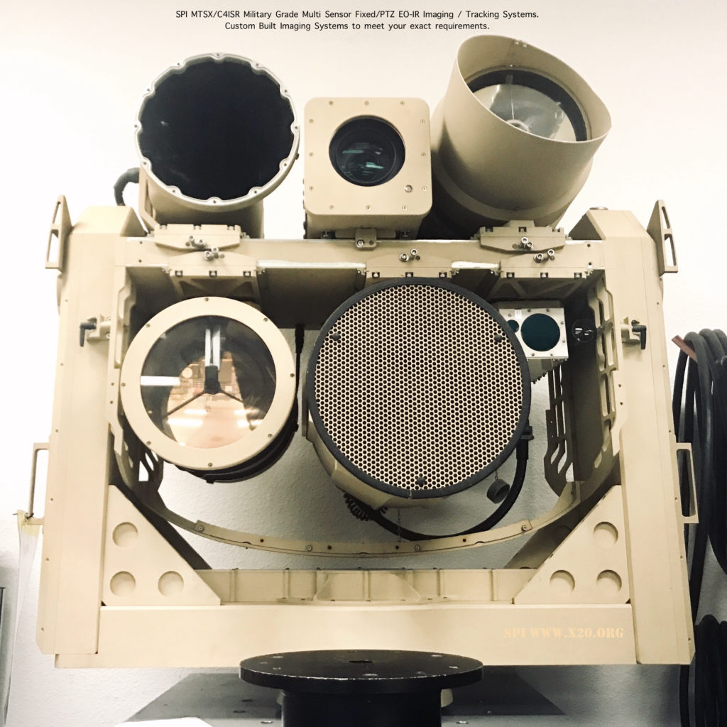 Custom Build design EOIR Multi Sensor PTZ long range imaging systems by SPI www.x20.org